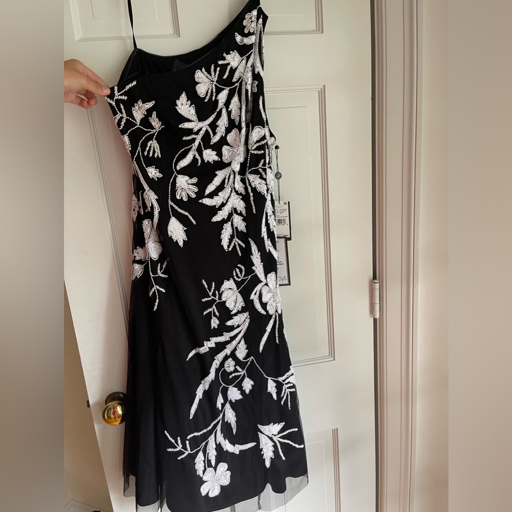 Adrianna Papell Black & White beaded dress